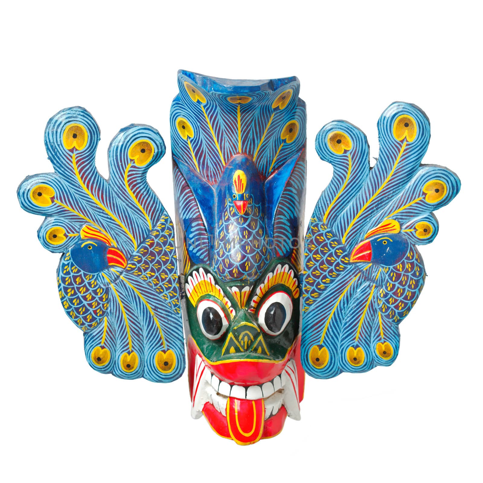 Traditinal Sri Lankan mask isolated by dimol