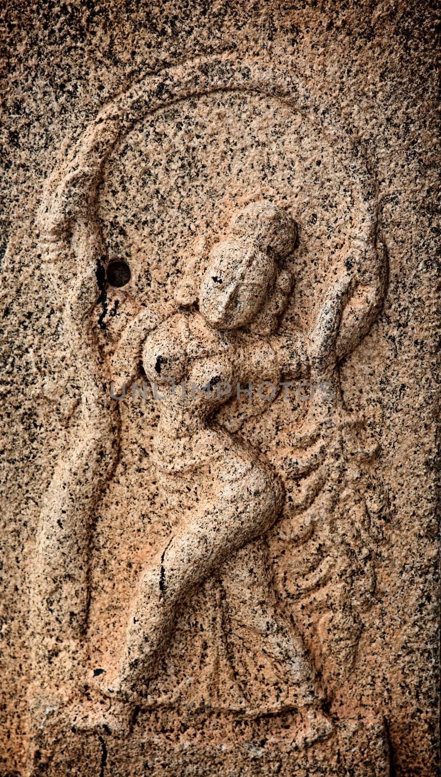 Bas reliefs in Hindue temple. Brihadishwarar Temple. Thanjavur, Tamil Nadu, India