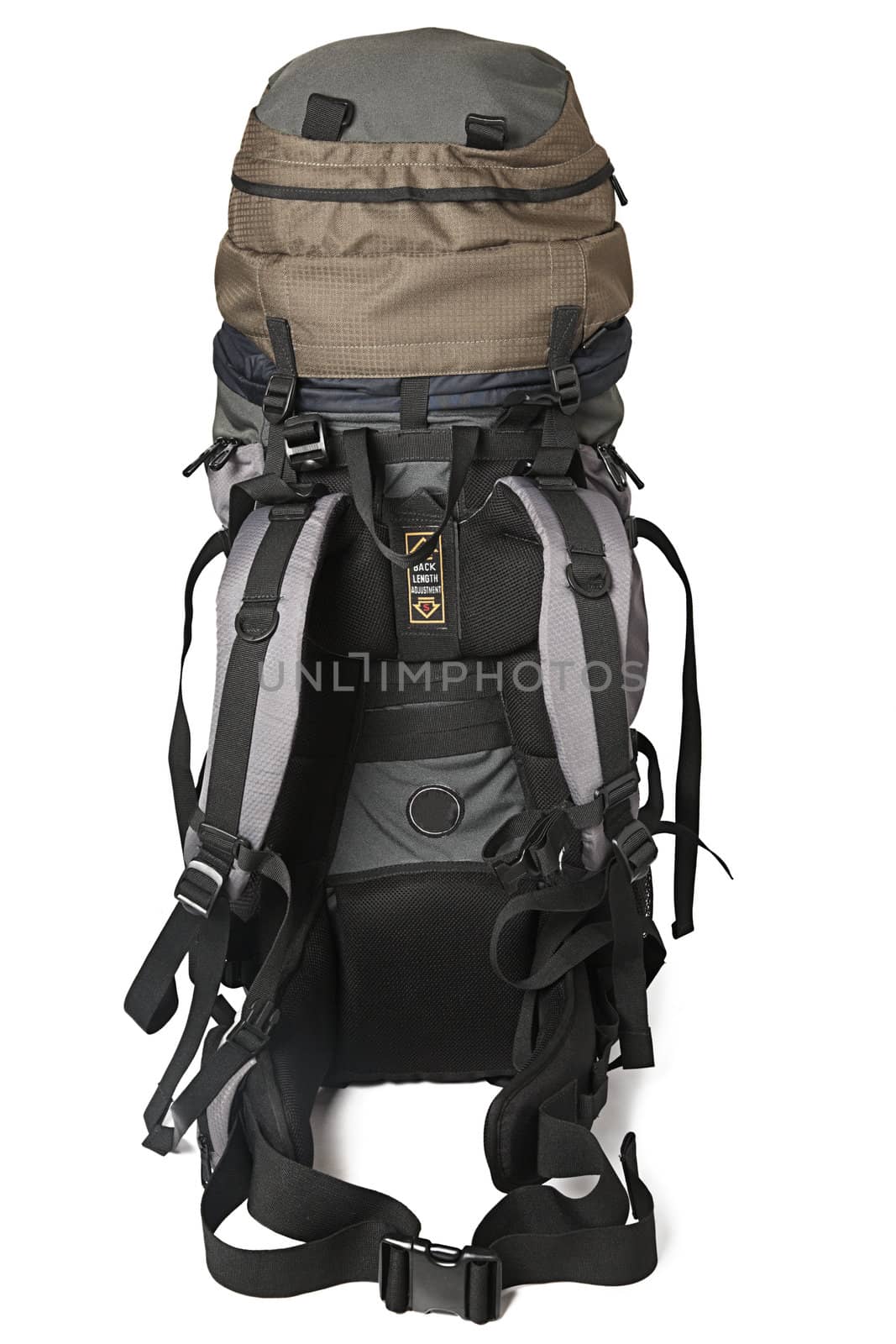 Trekking backpack (rucksack) isolated on white background