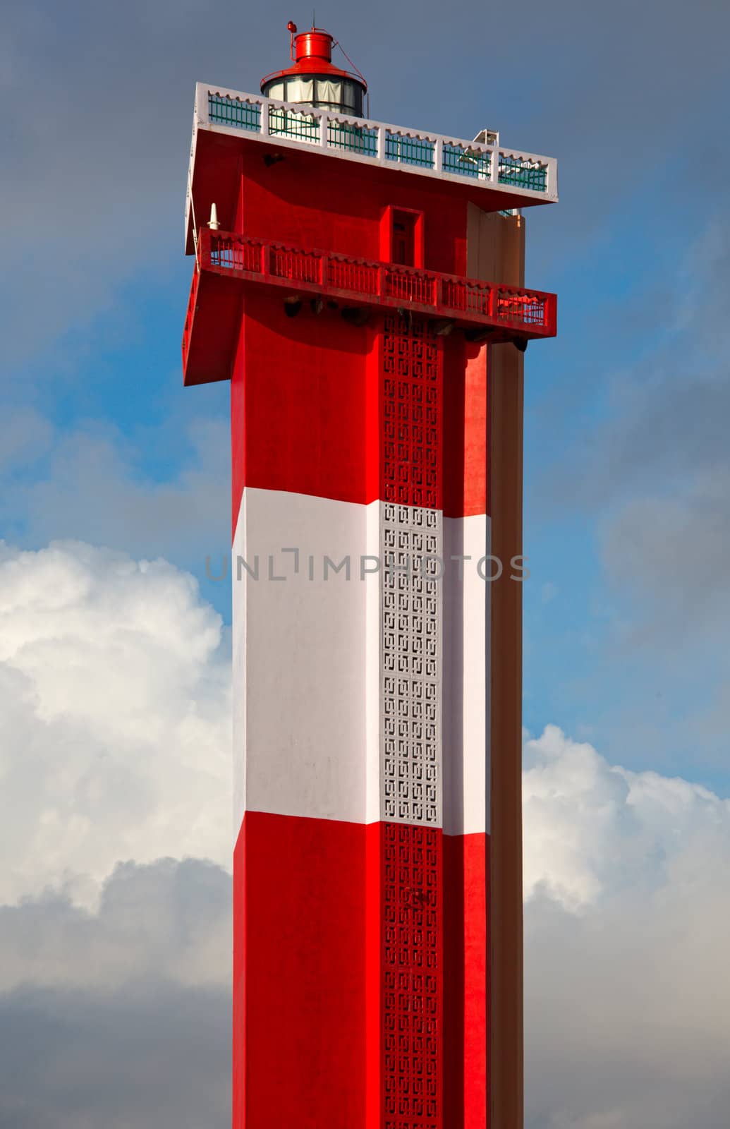 Modern lighthouse in the sky