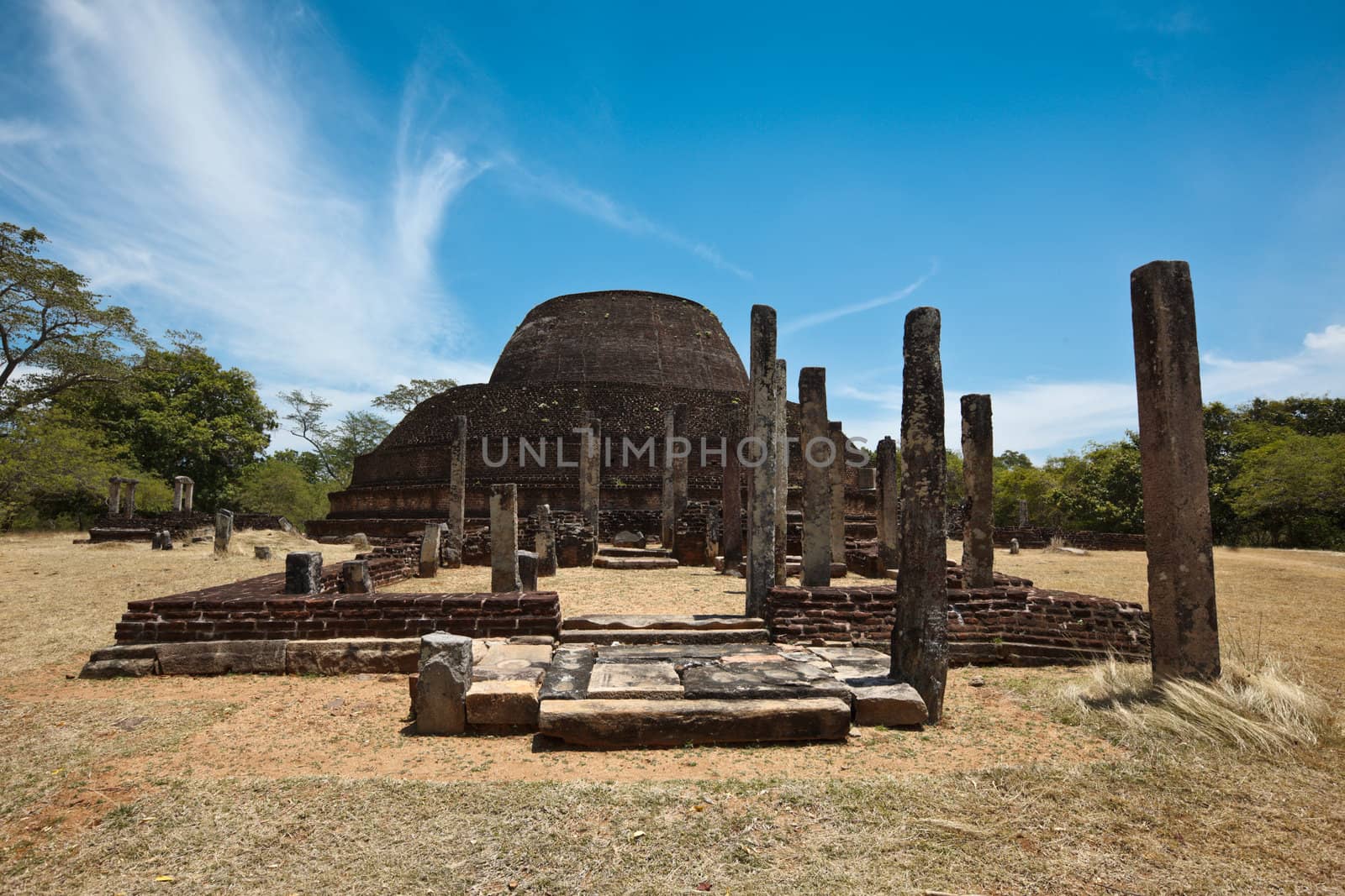 Ancient Buddhist dagoba (stupe) Pabula Vihara.  Sri Lanka by dimol