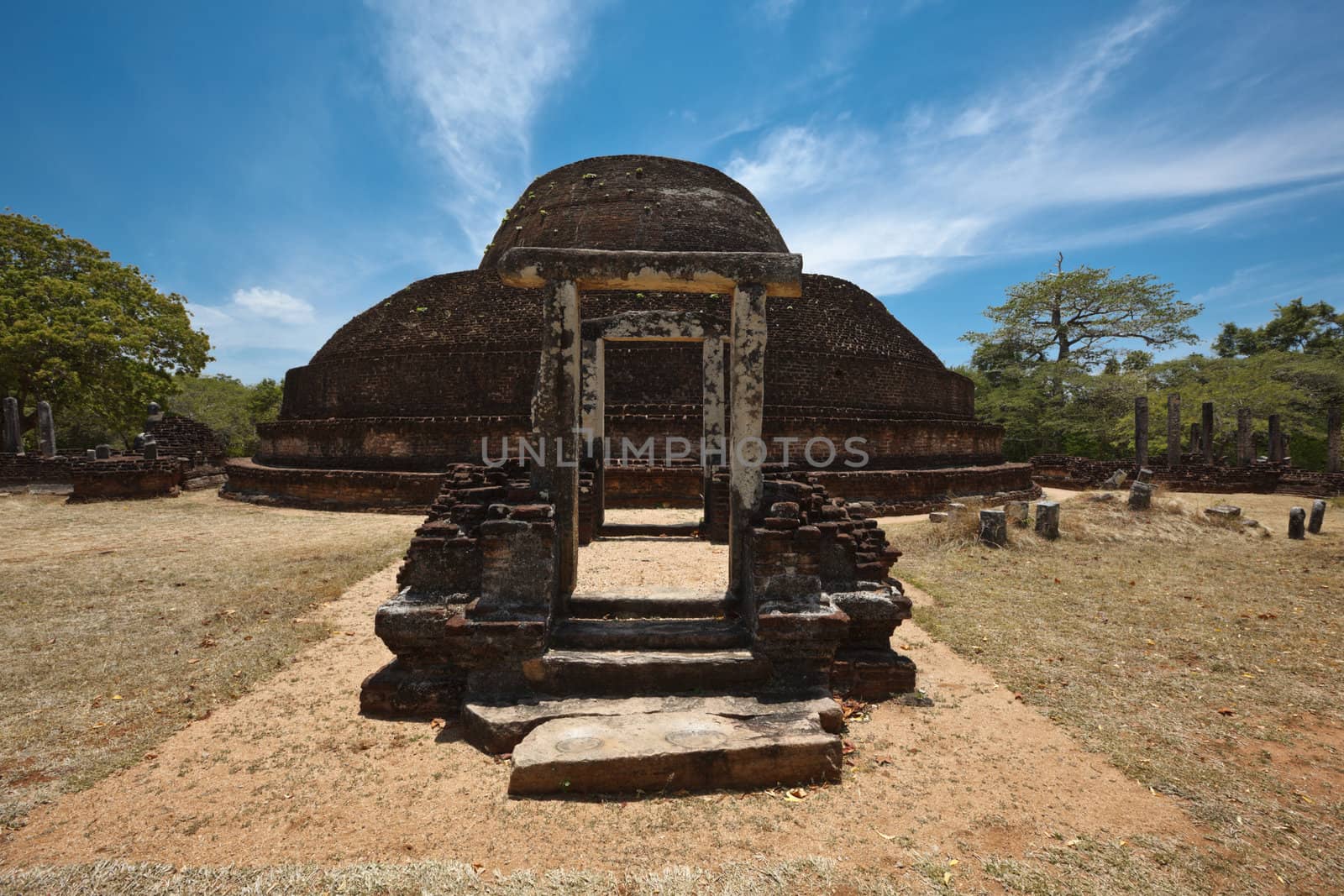 Ancient Buddhist dagoba (stupe) Pabula Vihara.  Sri Lanka by dimol