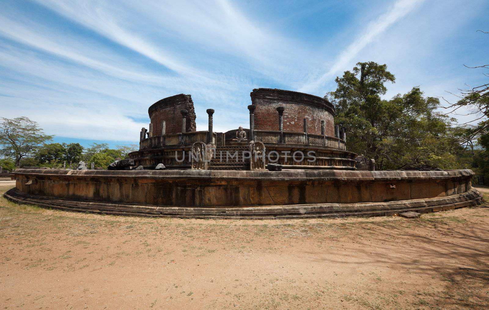 Ancient Vatadage (Buddhist stupa) in Pollonnaruwa, Sri Lanka