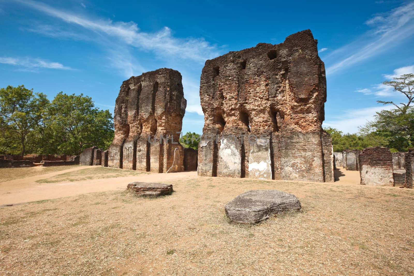 Ancient Royal Palace ruins. Pollonaruwa, Sri Lanka