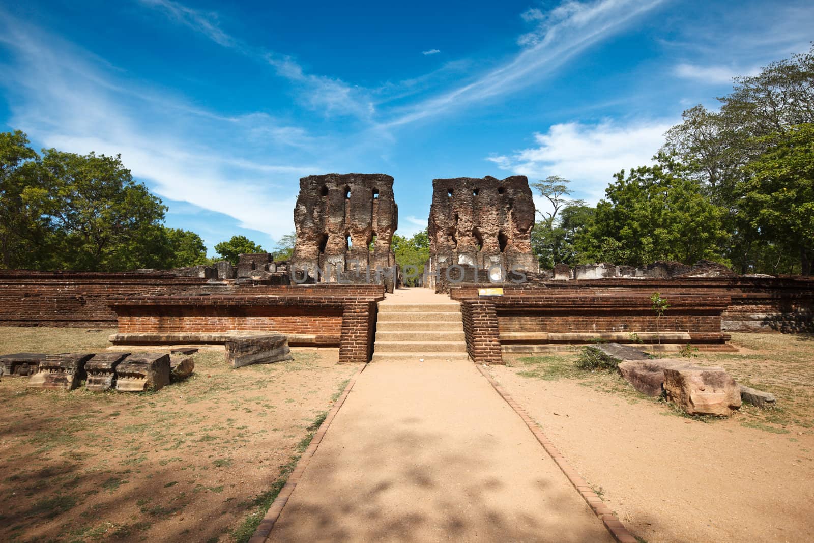 Ancient Royal Palace ruins. Pollonaruwa, Sri Lanka