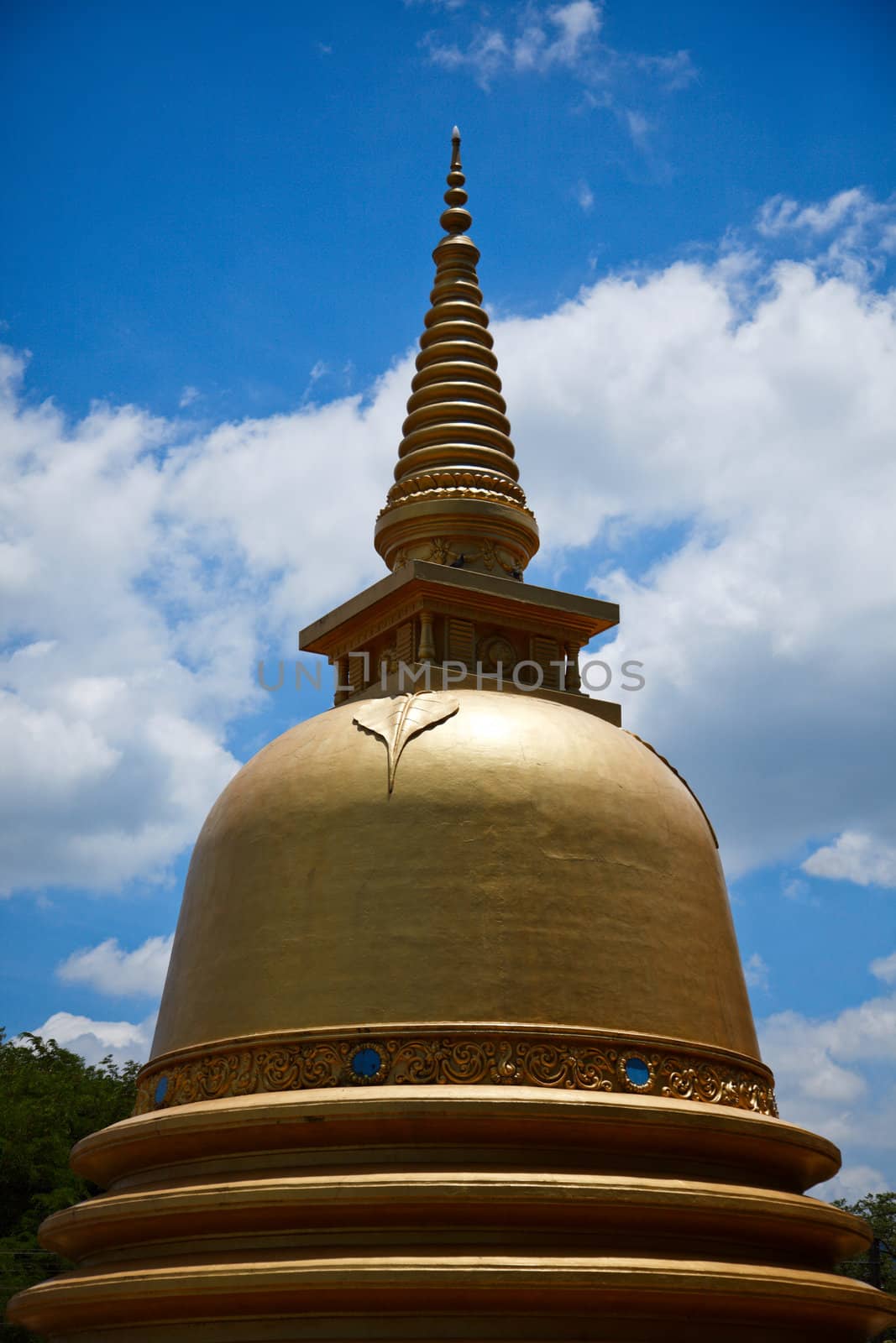 Buddhist dagoba (stupa) close up in Golden Temple, Dambulla, Sri Lanka