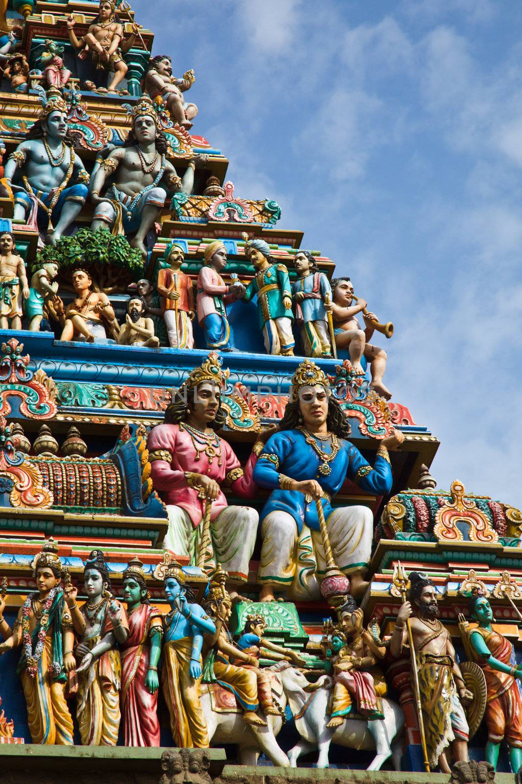 Gopuram (tower) of Hindu temple  Kapaleeshwarar., Chennai, Tamil Nadu, India