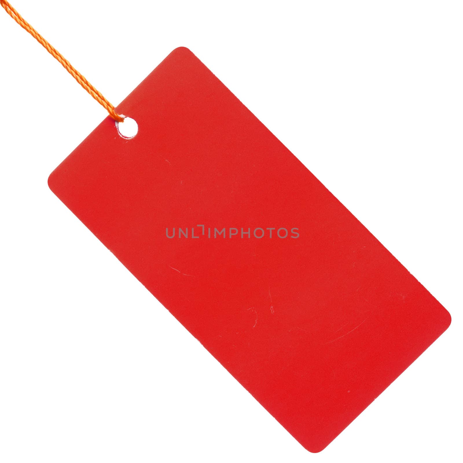 Red paper tag isolated by dimol