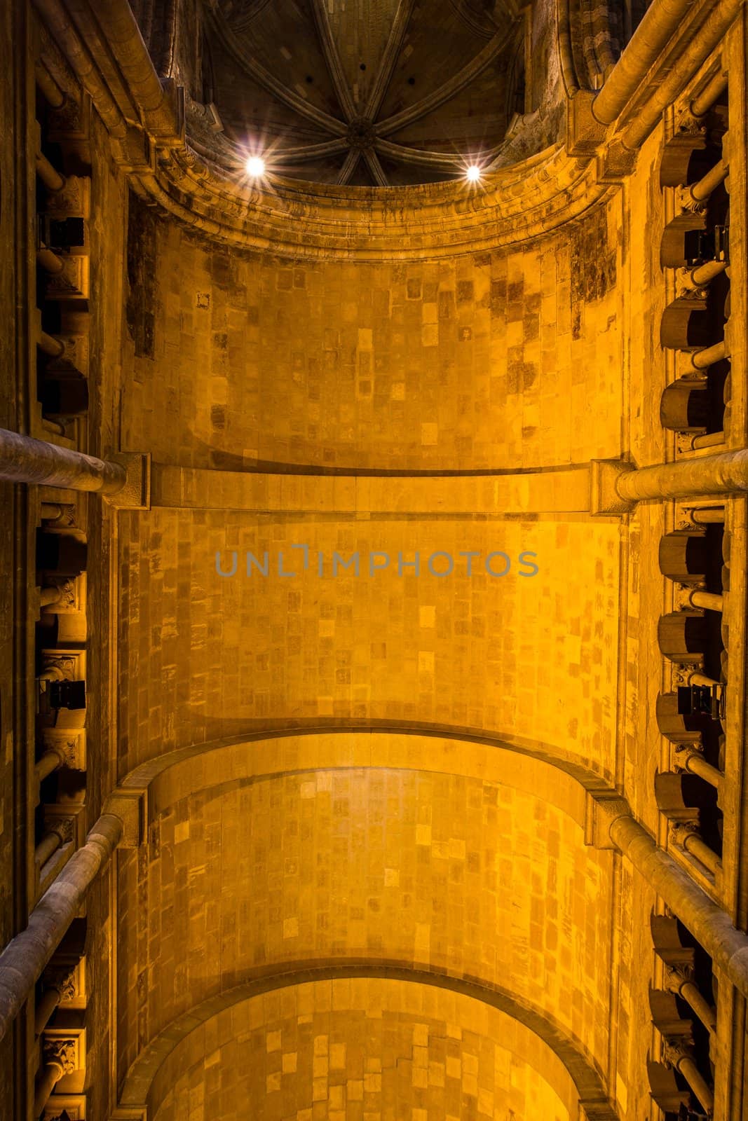 Gothic ceiling inside Cathedral Sé in Lisbon, Portugal