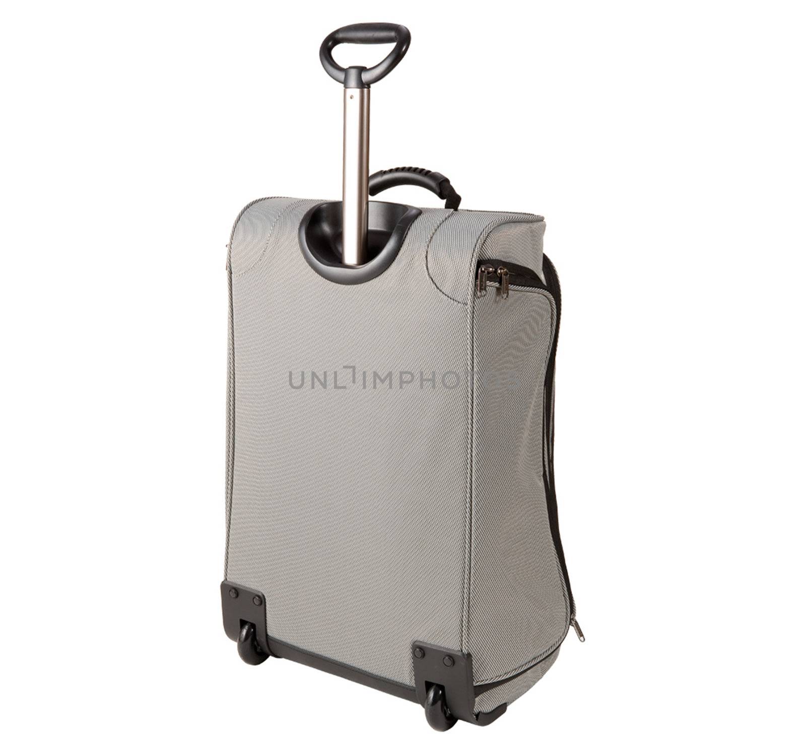 suitcase with wheels isolated on a white background