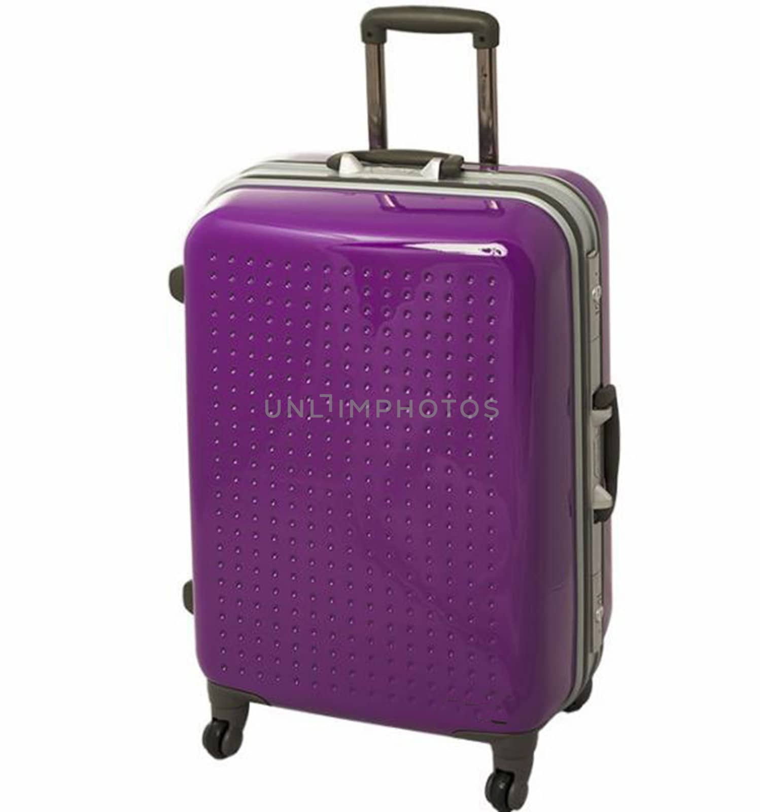 suitcase with wheels isolated on a white background