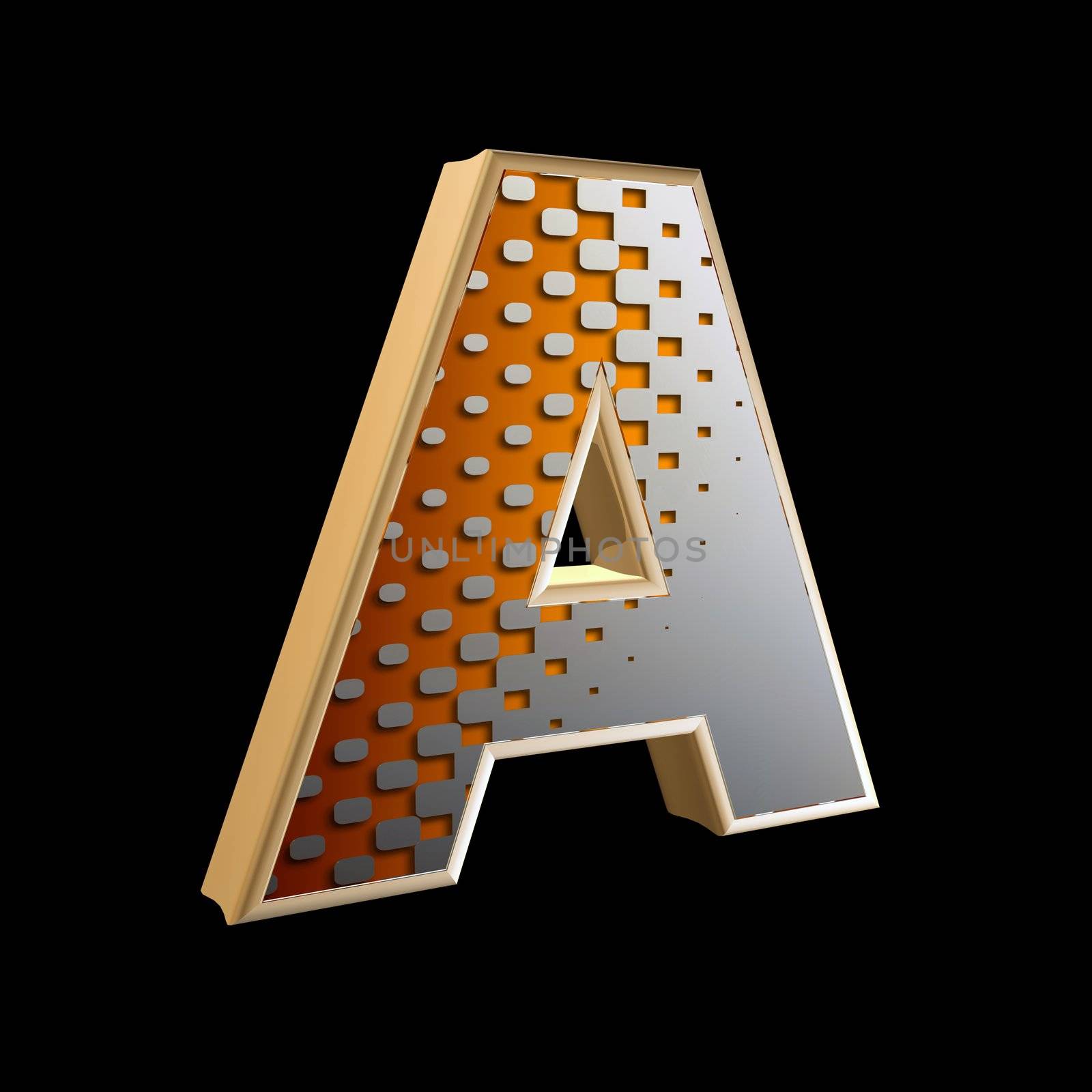 3d abstract letter with modern halftone pattern by chrisroll