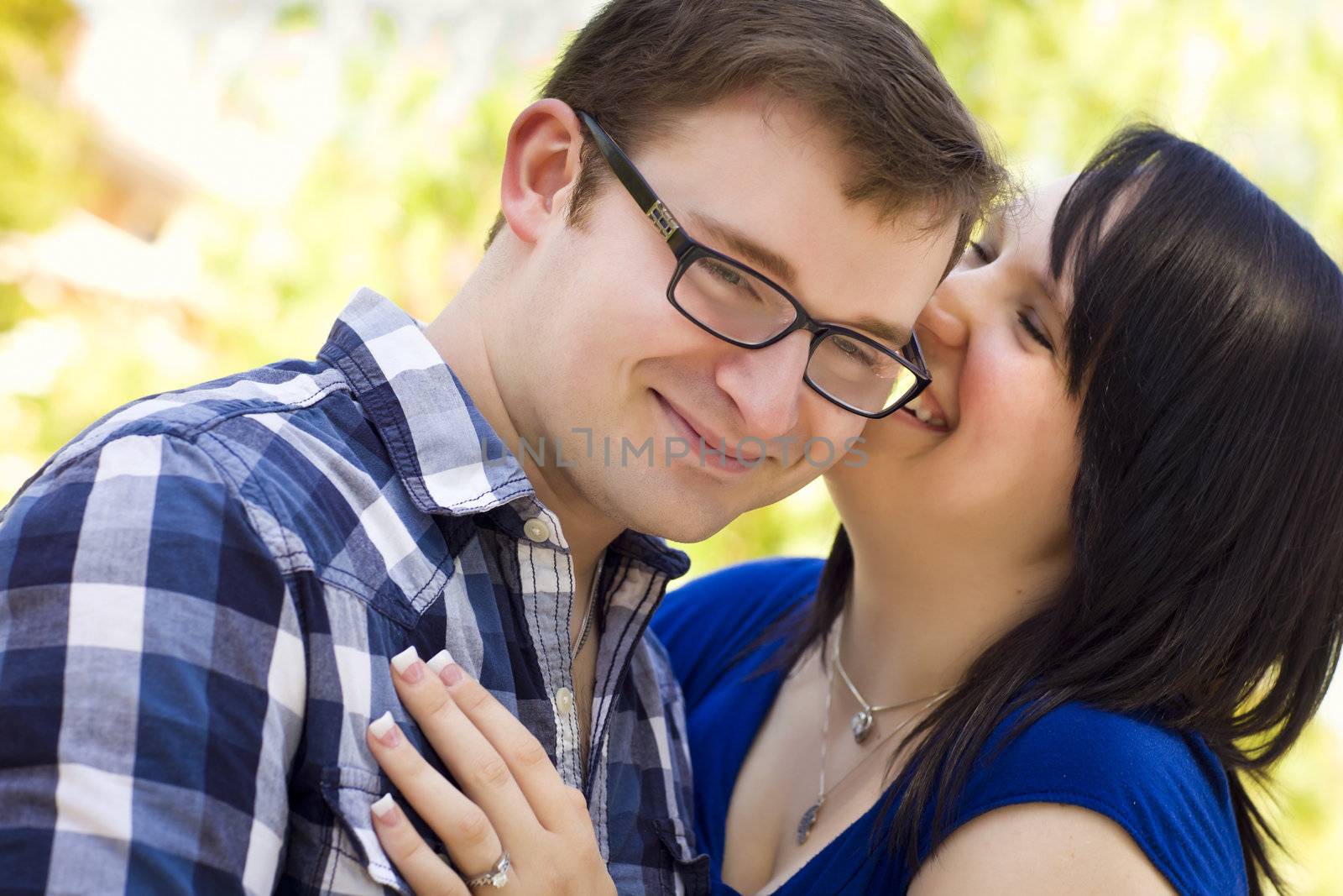 Attractive Young Couple Having Fun Outside in the Park