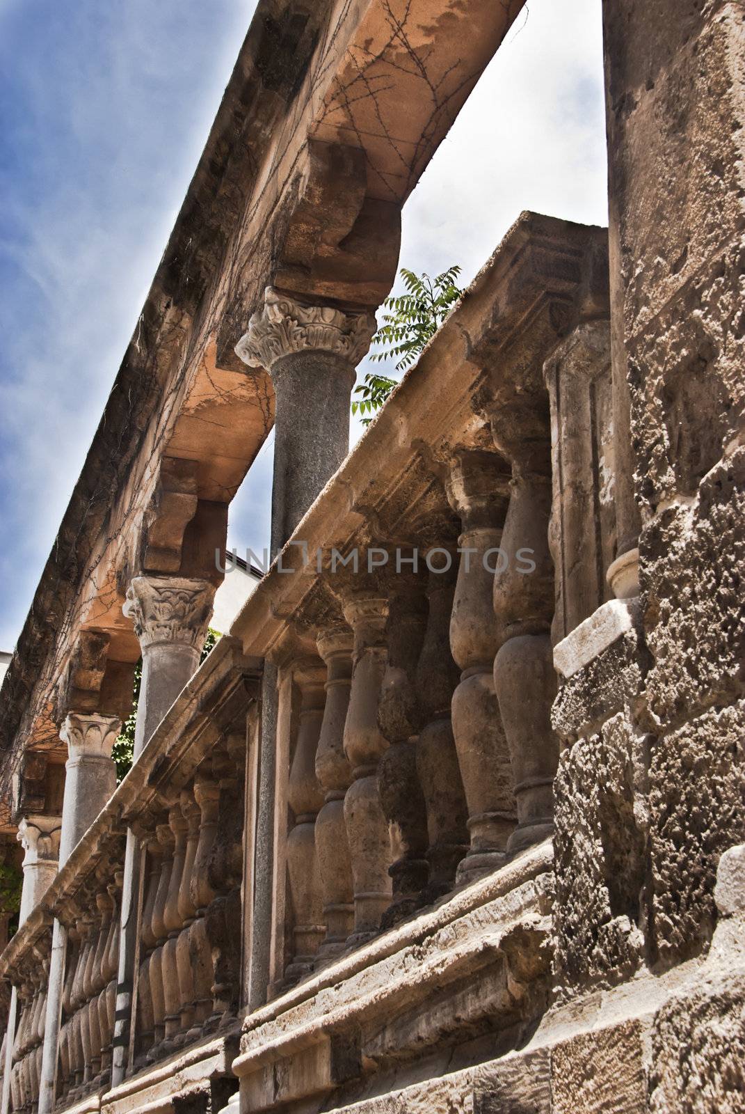 Detail of the ruins cathedral of Palermo. Sicily-Italy