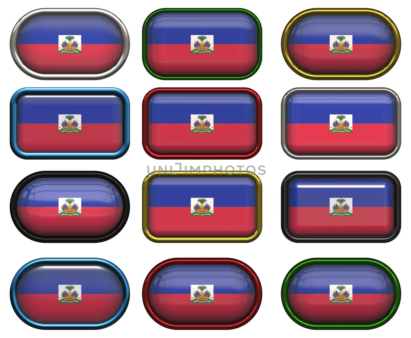 twelve buttons of the Flag of Haiti by clearviewstock