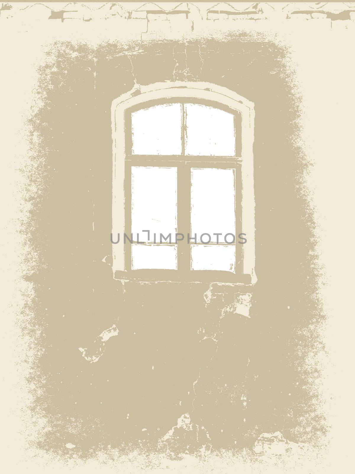 window on grunge background