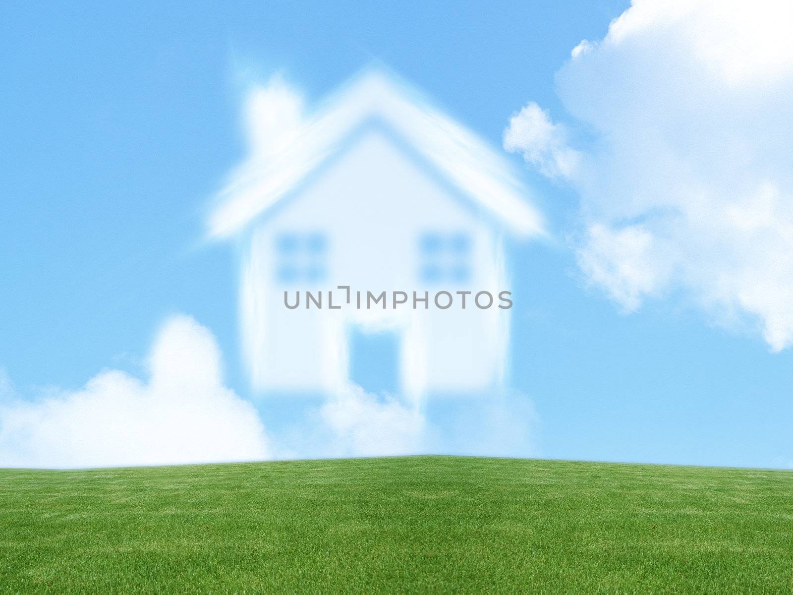 small house from clouds, Dream of homeownership