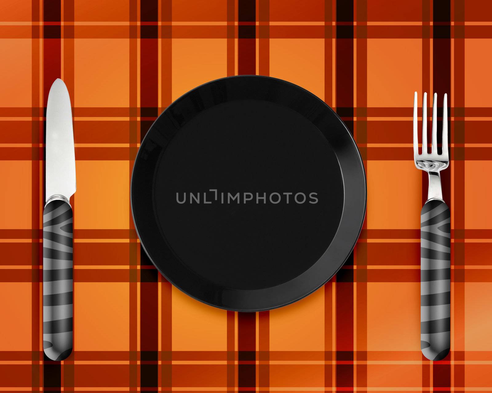 Empty Plate with knife and fork by designsstock