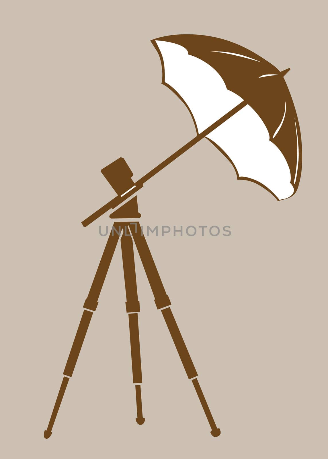tripod silhouette on brown background by basel101658