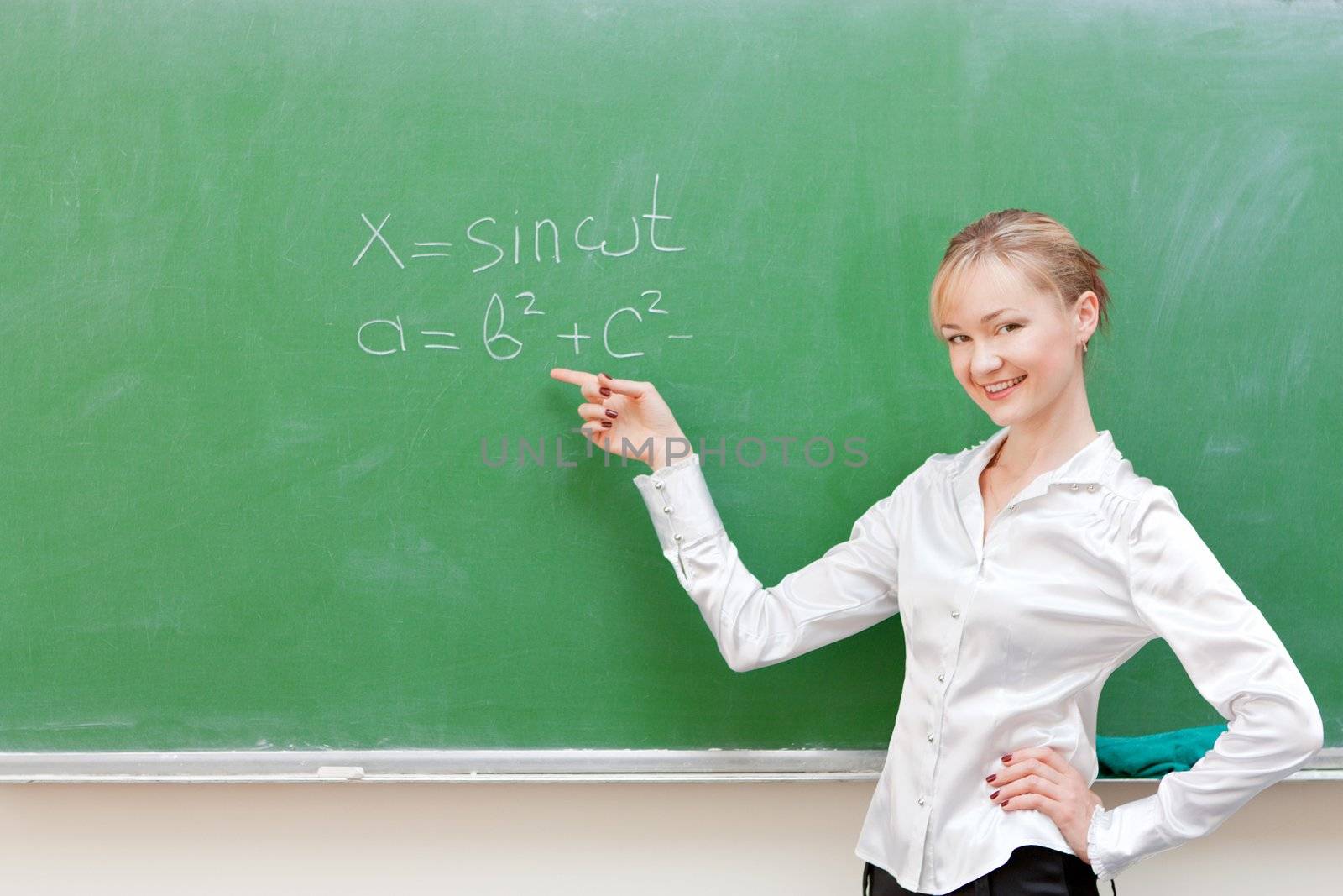 teacher shows on blackboard by nigerfoxy
