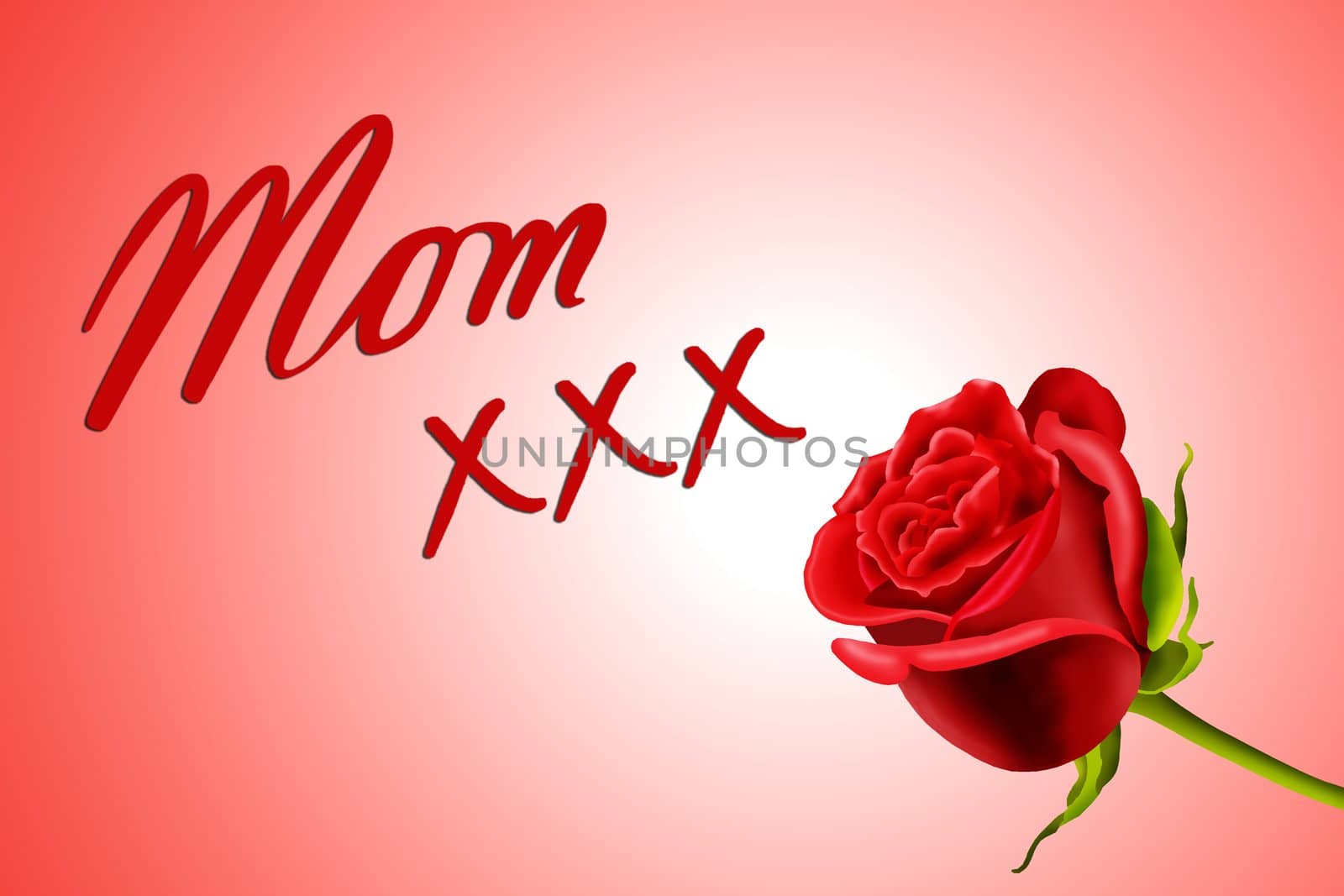 Birthday or Mother's Day card to Mom with roses and kisses by acremead