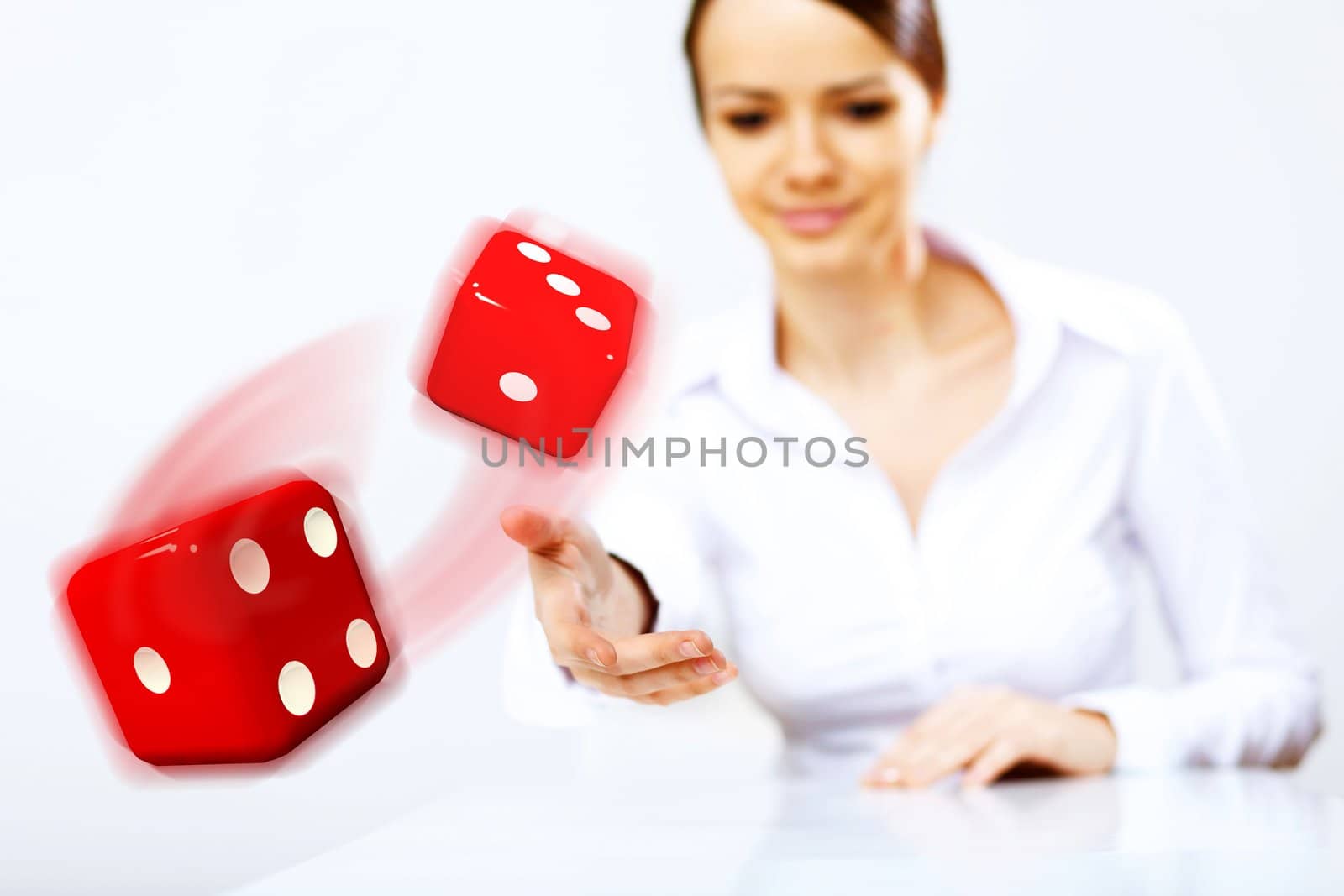 Flying dices as symbol of risk by sergey_nivens