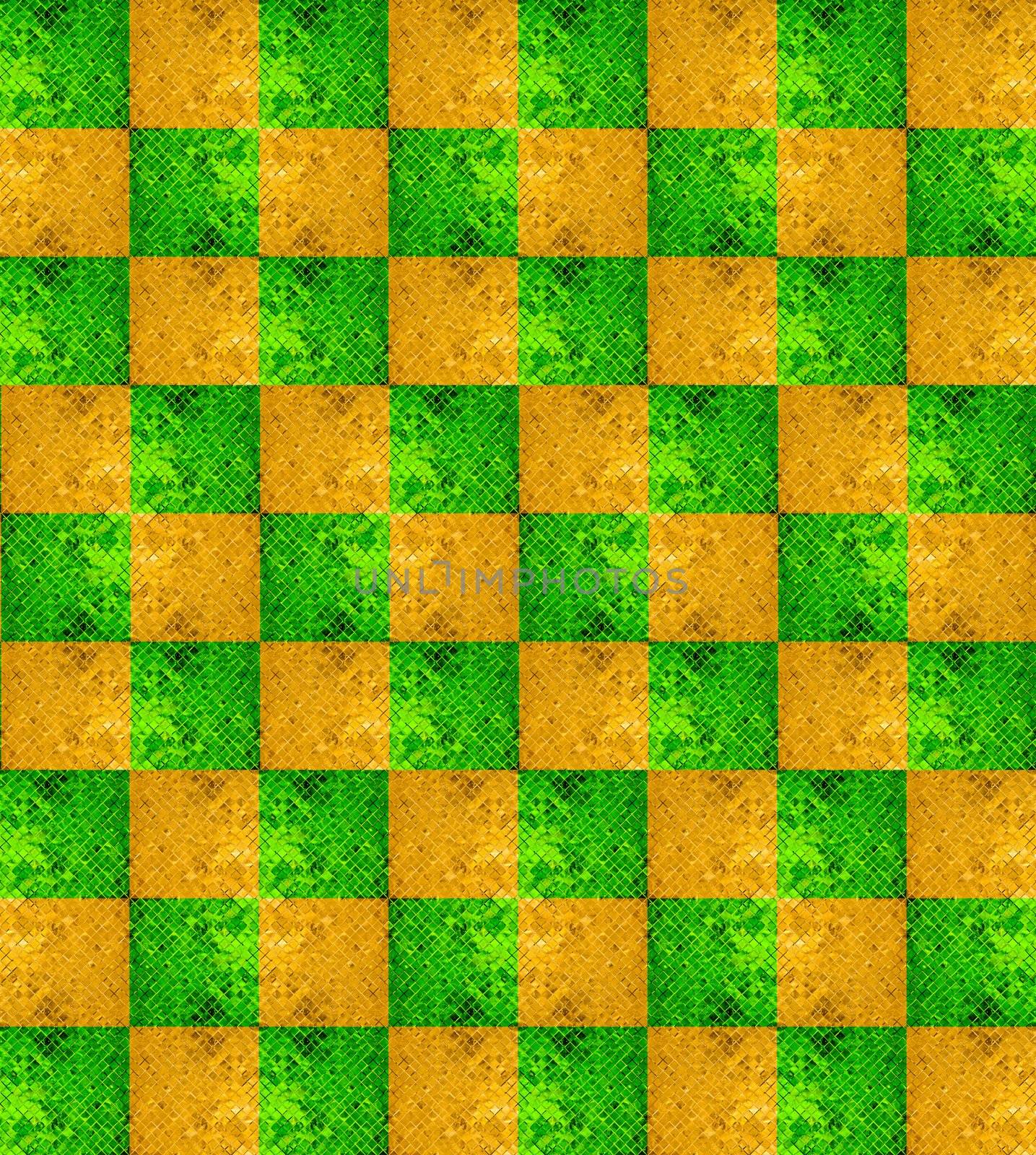 gold-green tiles background by orapan