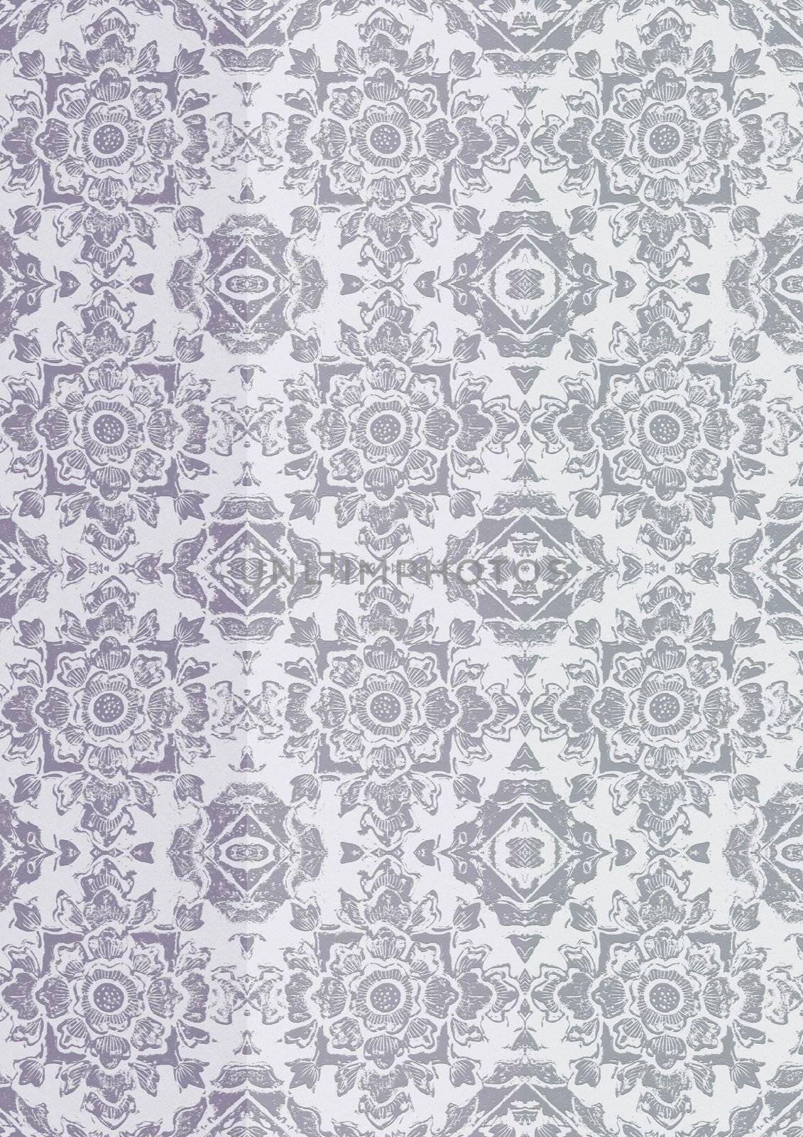 colorful glazed tiles, foral background