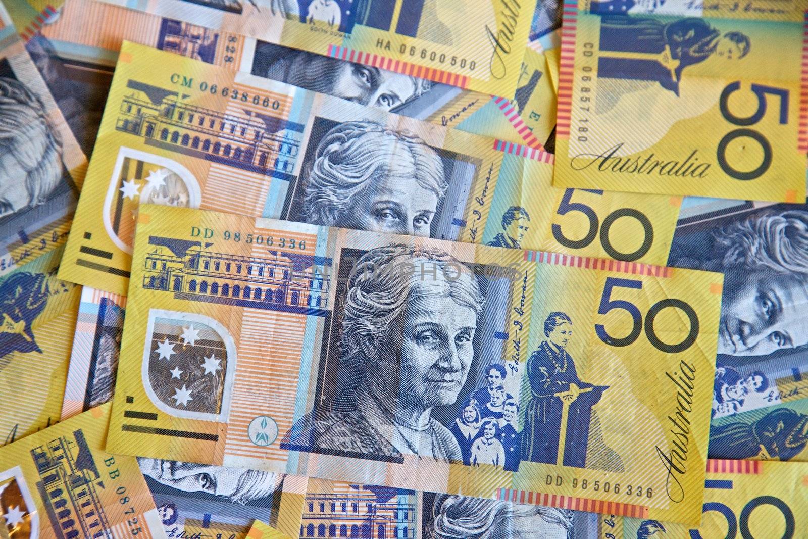 Australian dollars, bank notes