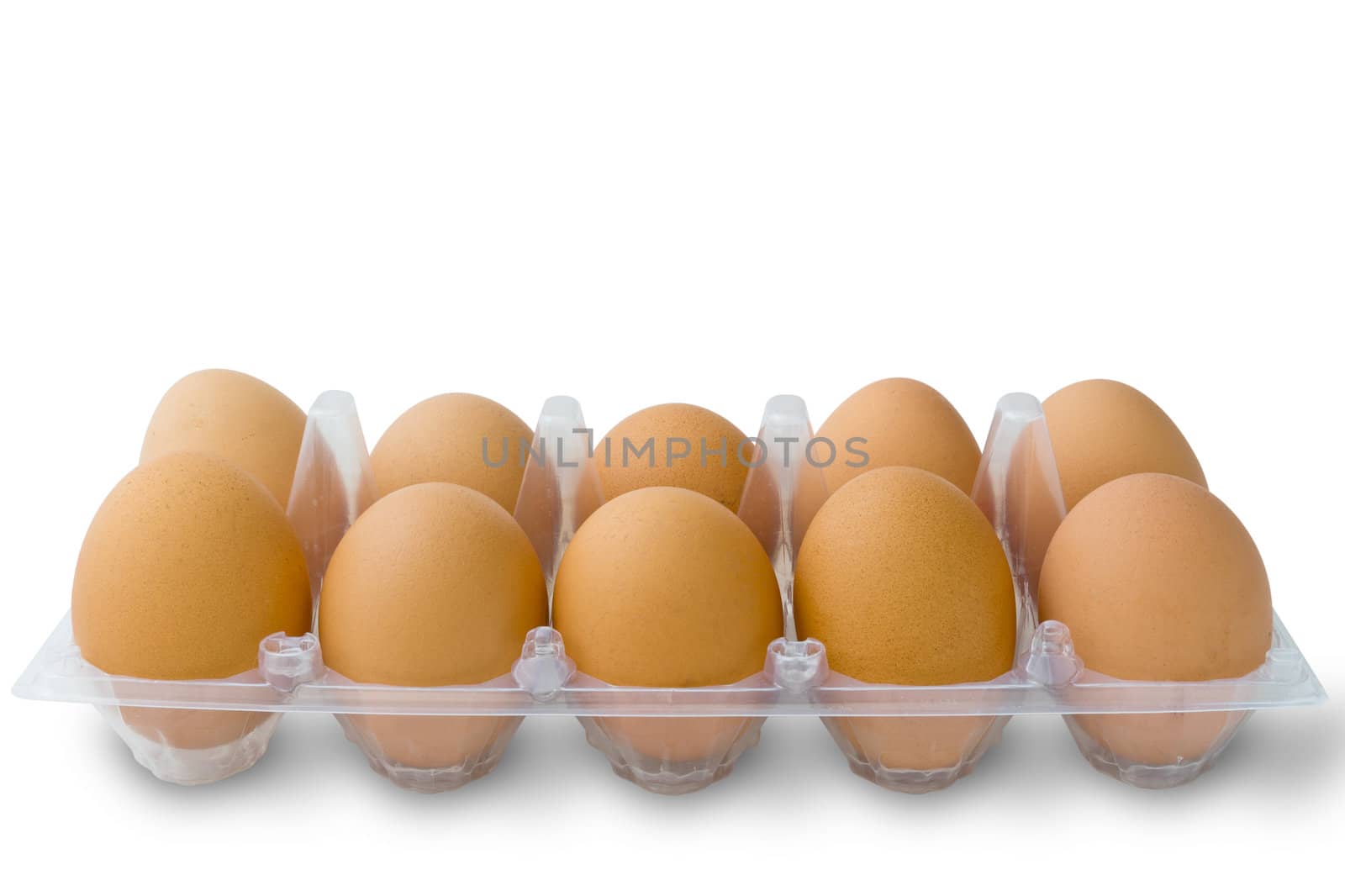 Ten egg in clean plastic pack by nuttakit