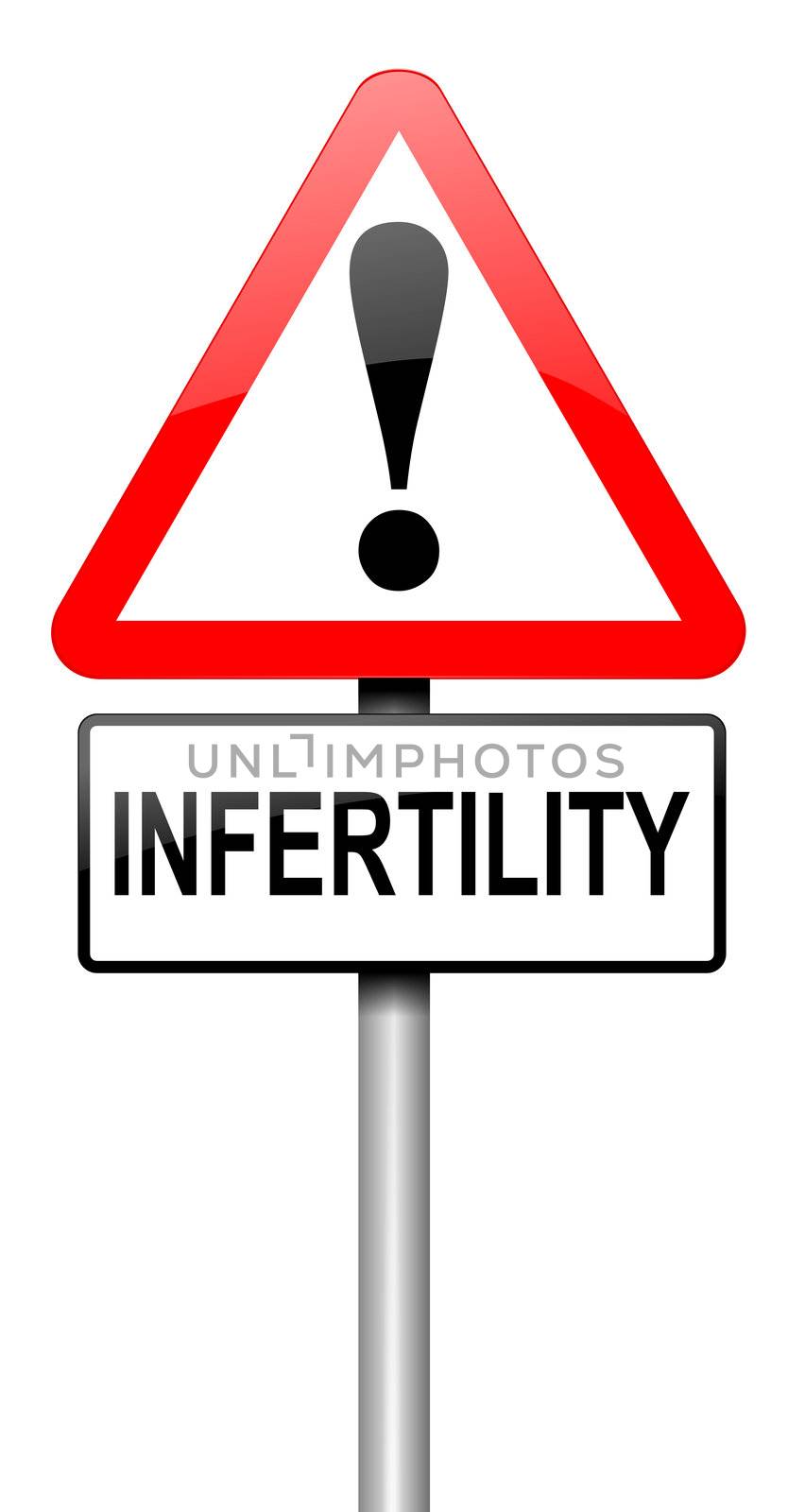 Illustration depicting a road traffic sign with an infertility concept. White background.