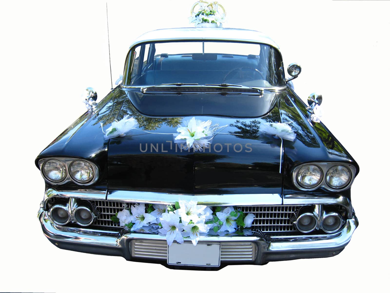 The beautiful retro car on a white background by alexmak