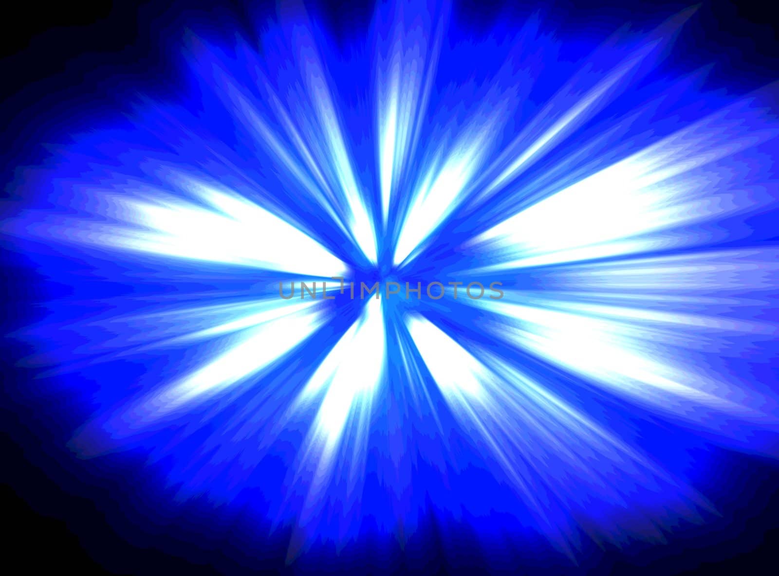 Very blue and bright explosion in the space