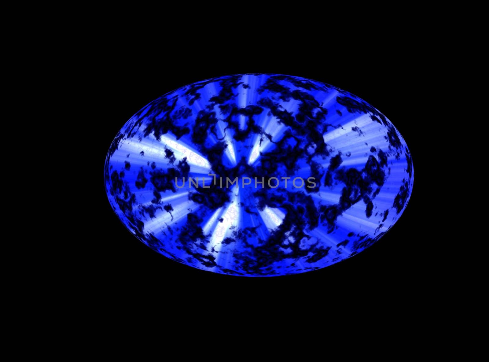 Blue ellipse on the black background of space