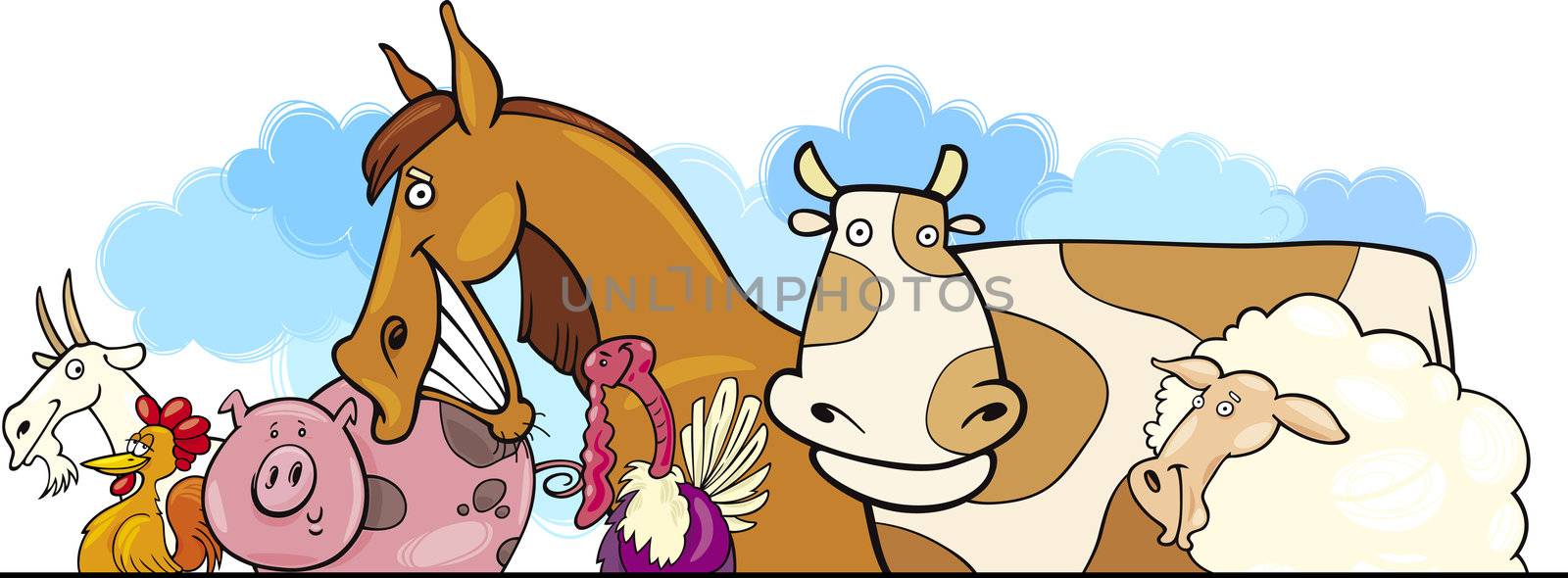 Cartoon Farm animals design by izakowski