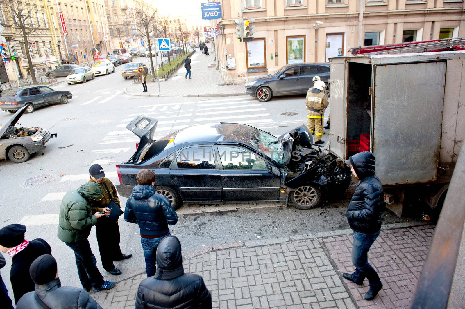 Auto crash in the St.Petersburg street, Russsia