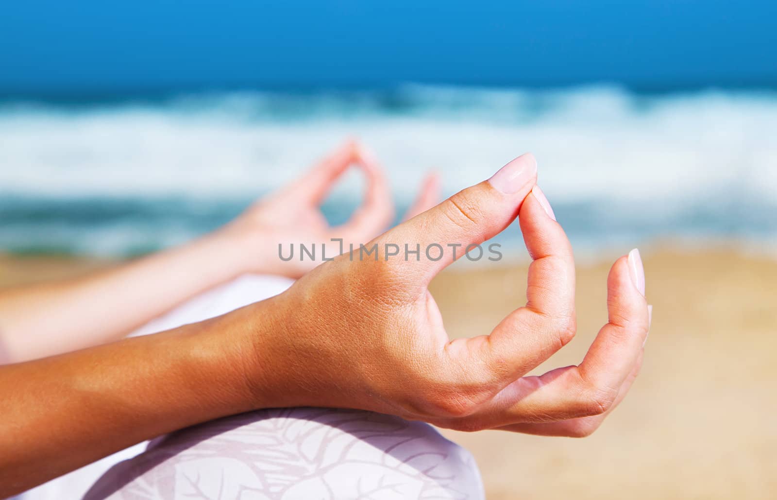 Yoga meditation on the beach by Anna_Omelchenko