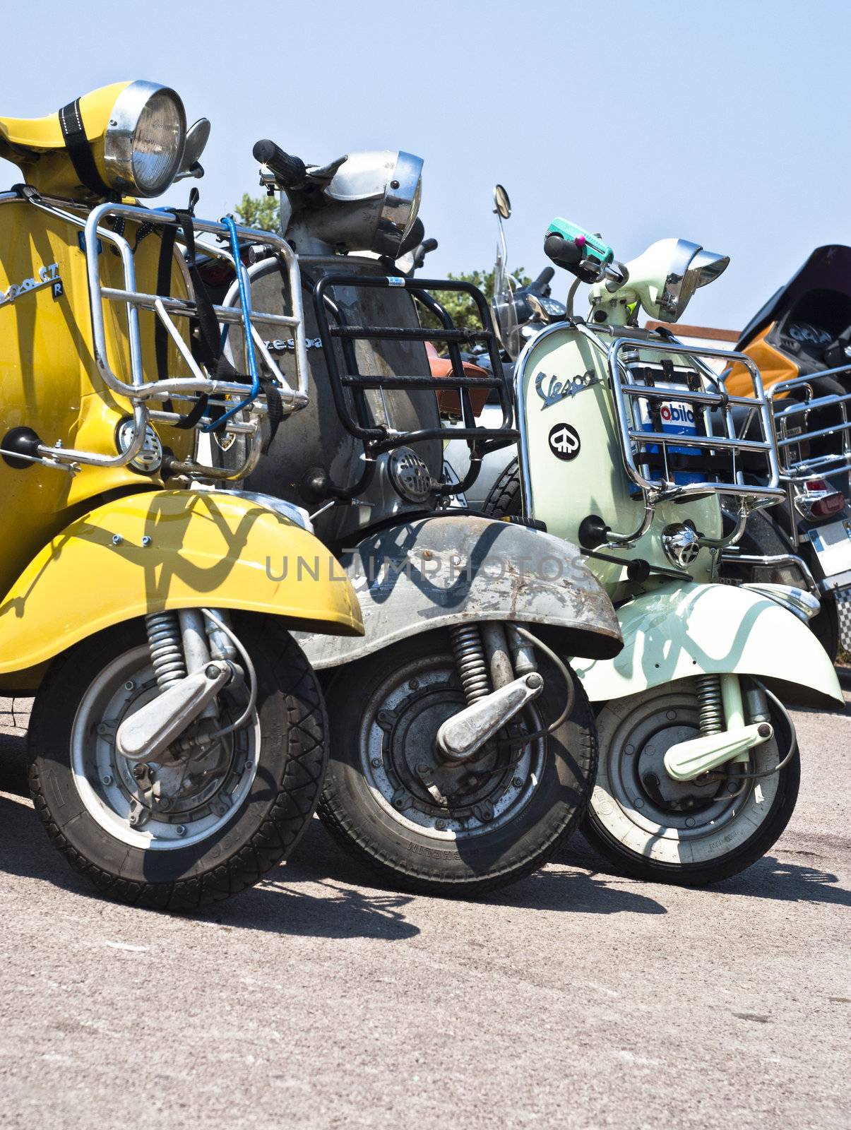 CEFALU' (PA) ITALY - MAY 27: Vespa scooters on display at scooter meeting on May 27, 2011 in Cefalù (PA) Sicily-Italy