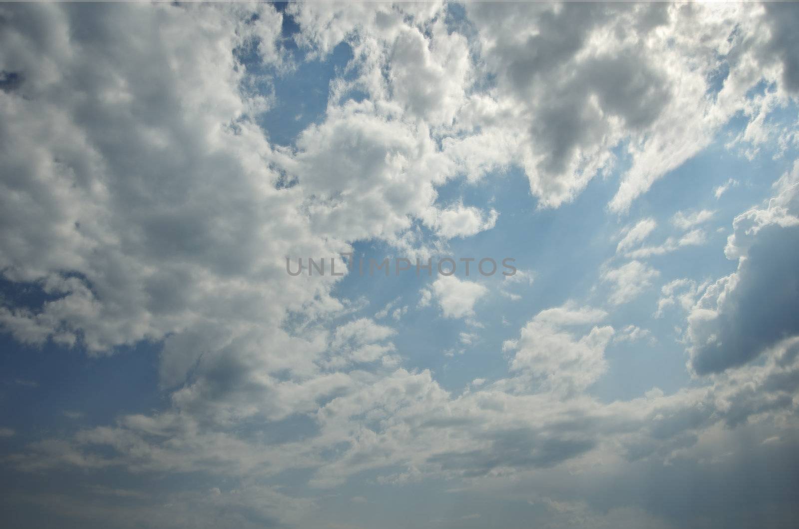 Texture of the blue sky with cloudscape