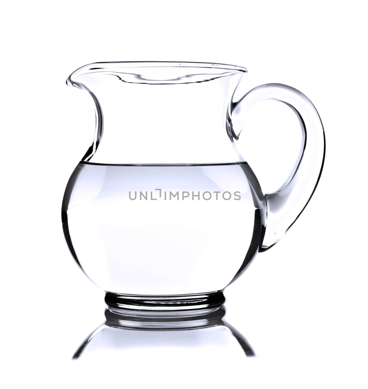 A jug of water isolated on white