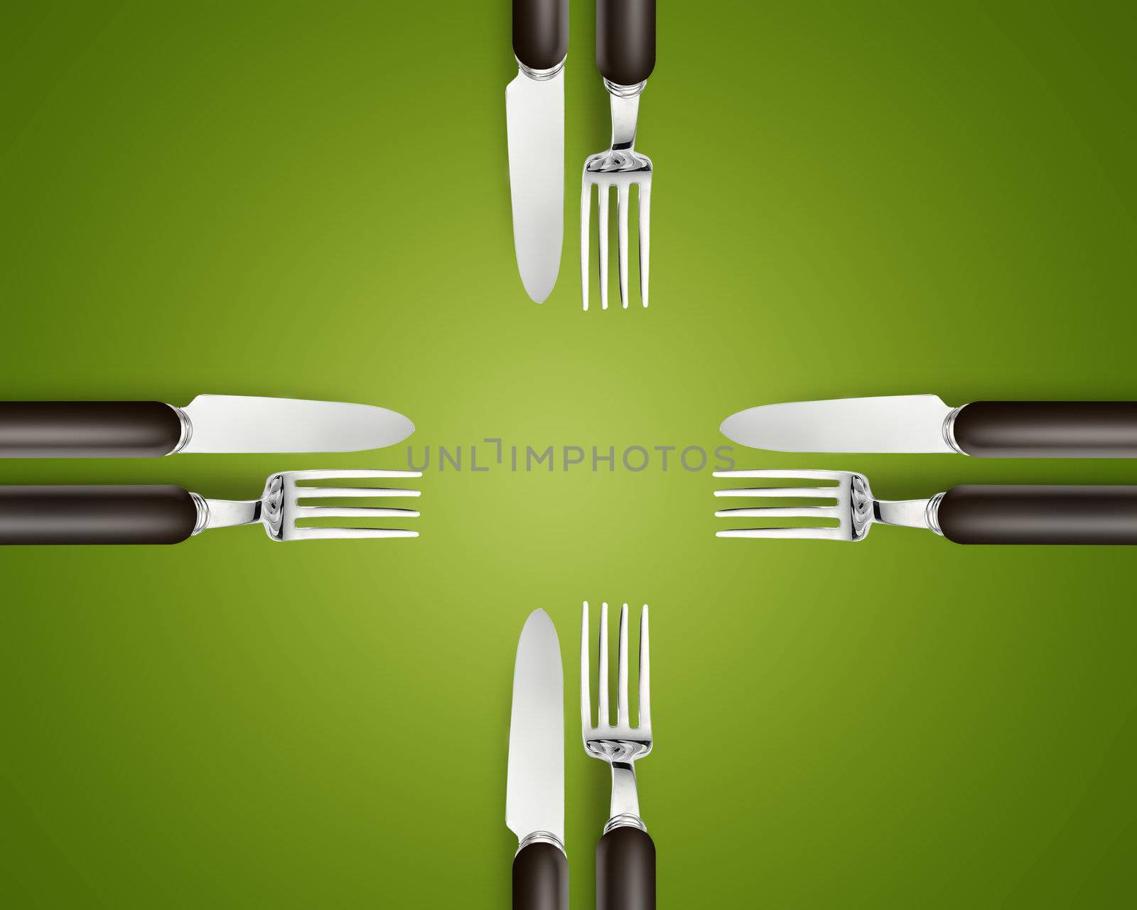 Empty copy space circle in set of knives and forks by designsstock