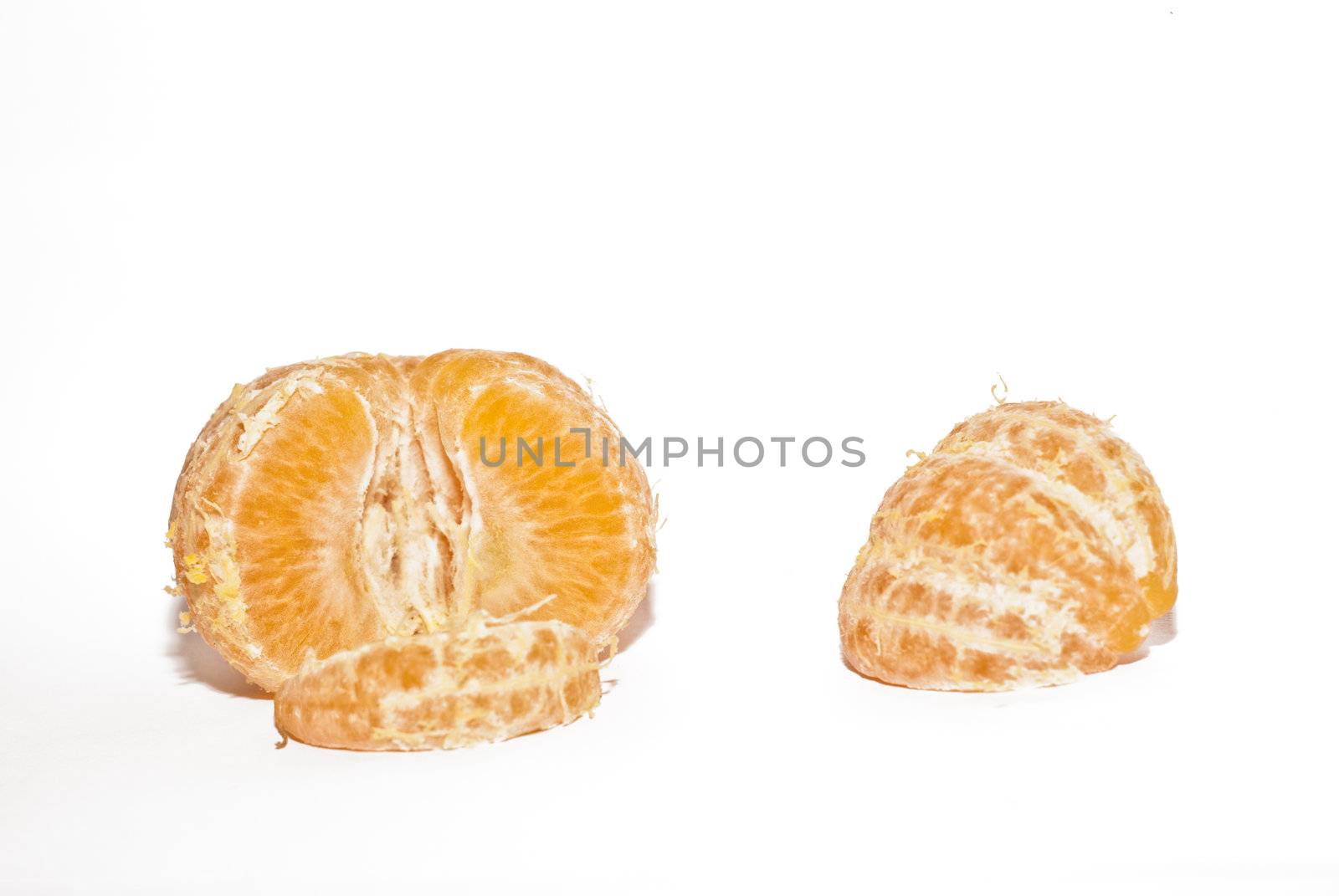 Mandarin on white background