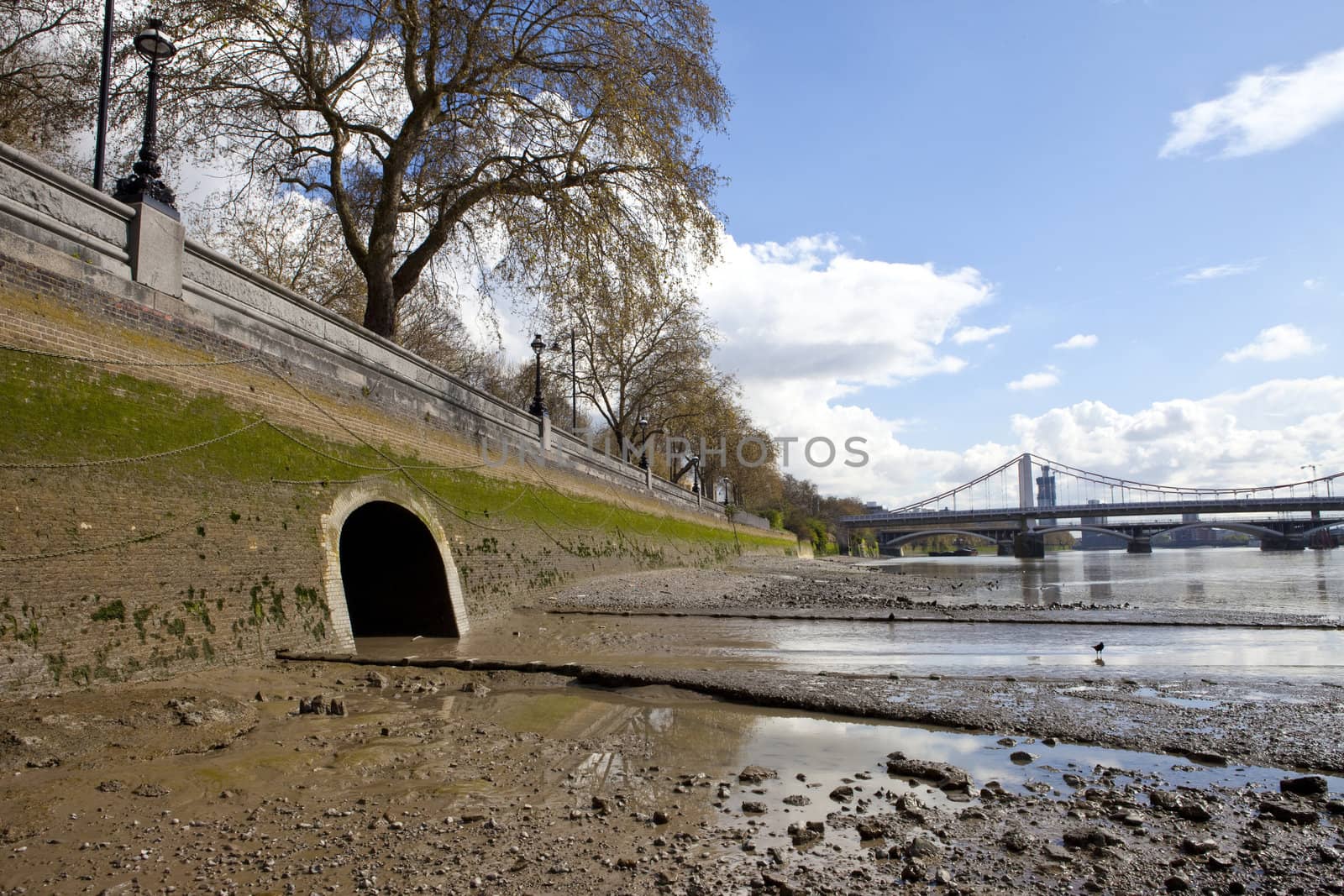 The outlet of the River Westbourne into the Thames.