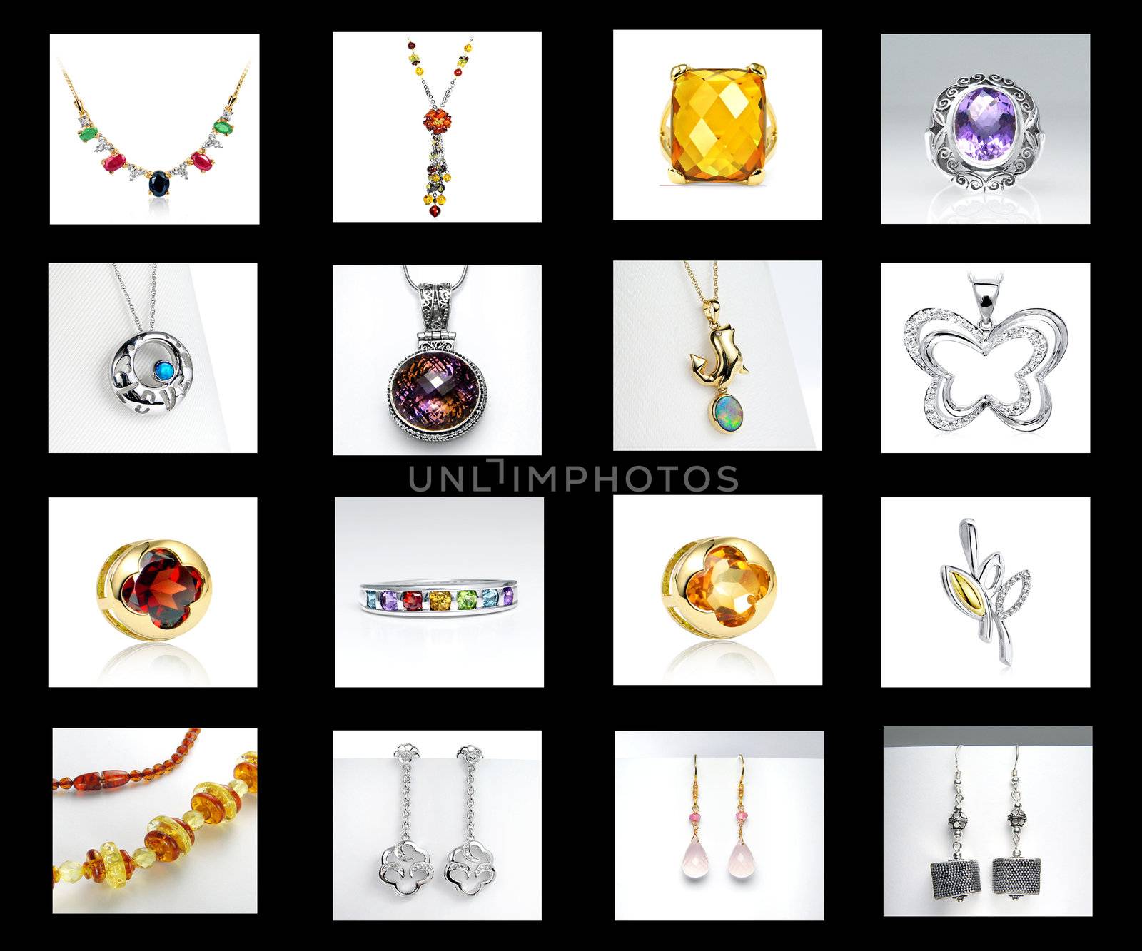 Jewelry for women on a Black background.