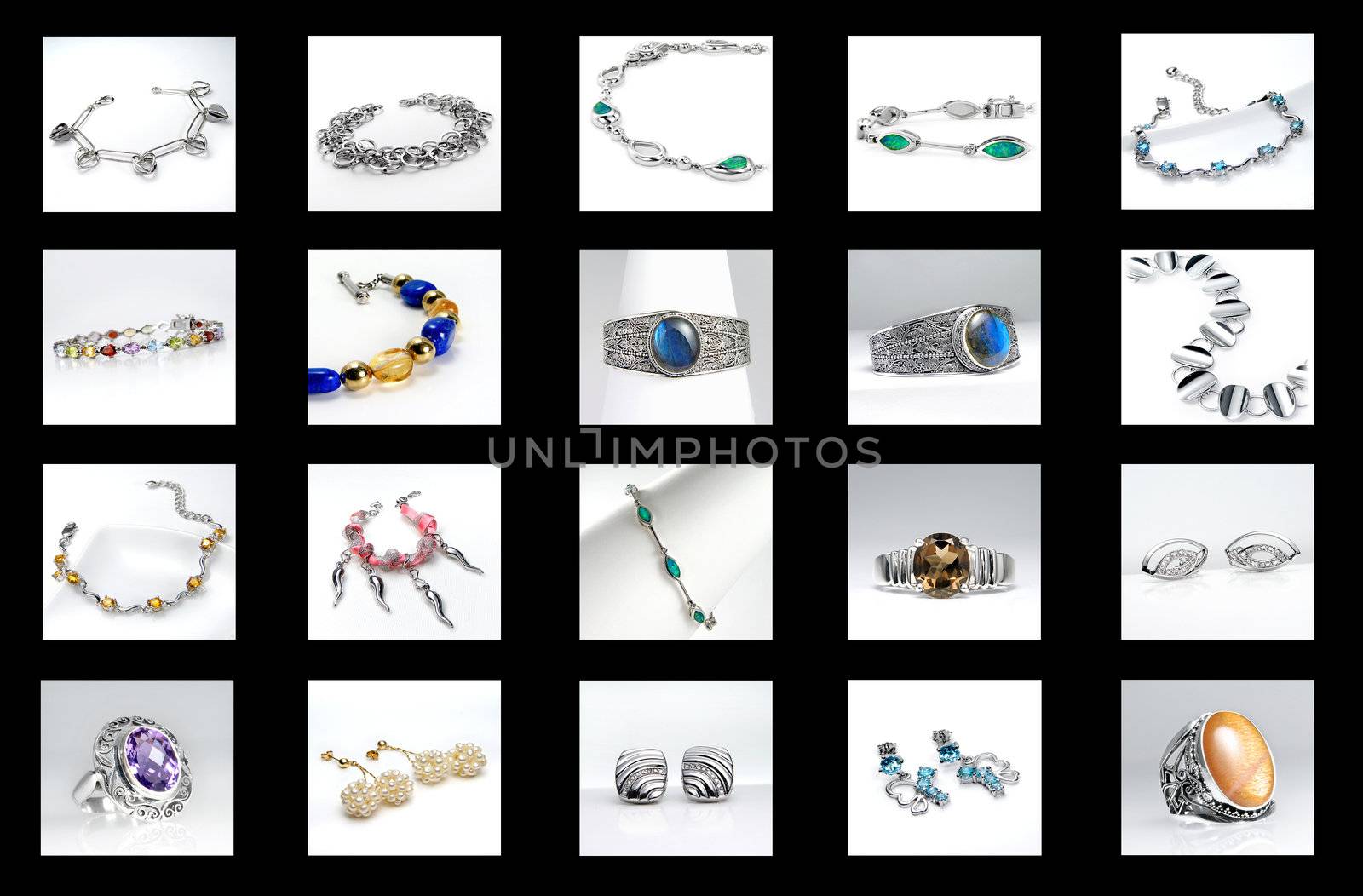 Jewelry for women on a Black background.