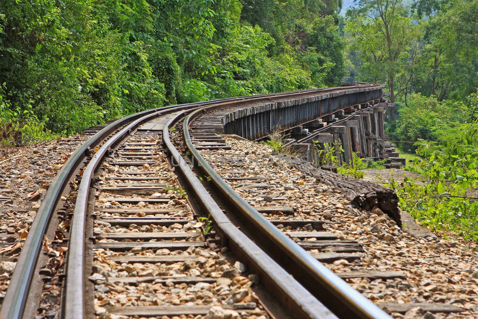 Rail travel in Kanchanaburi province is called "Death Railway".