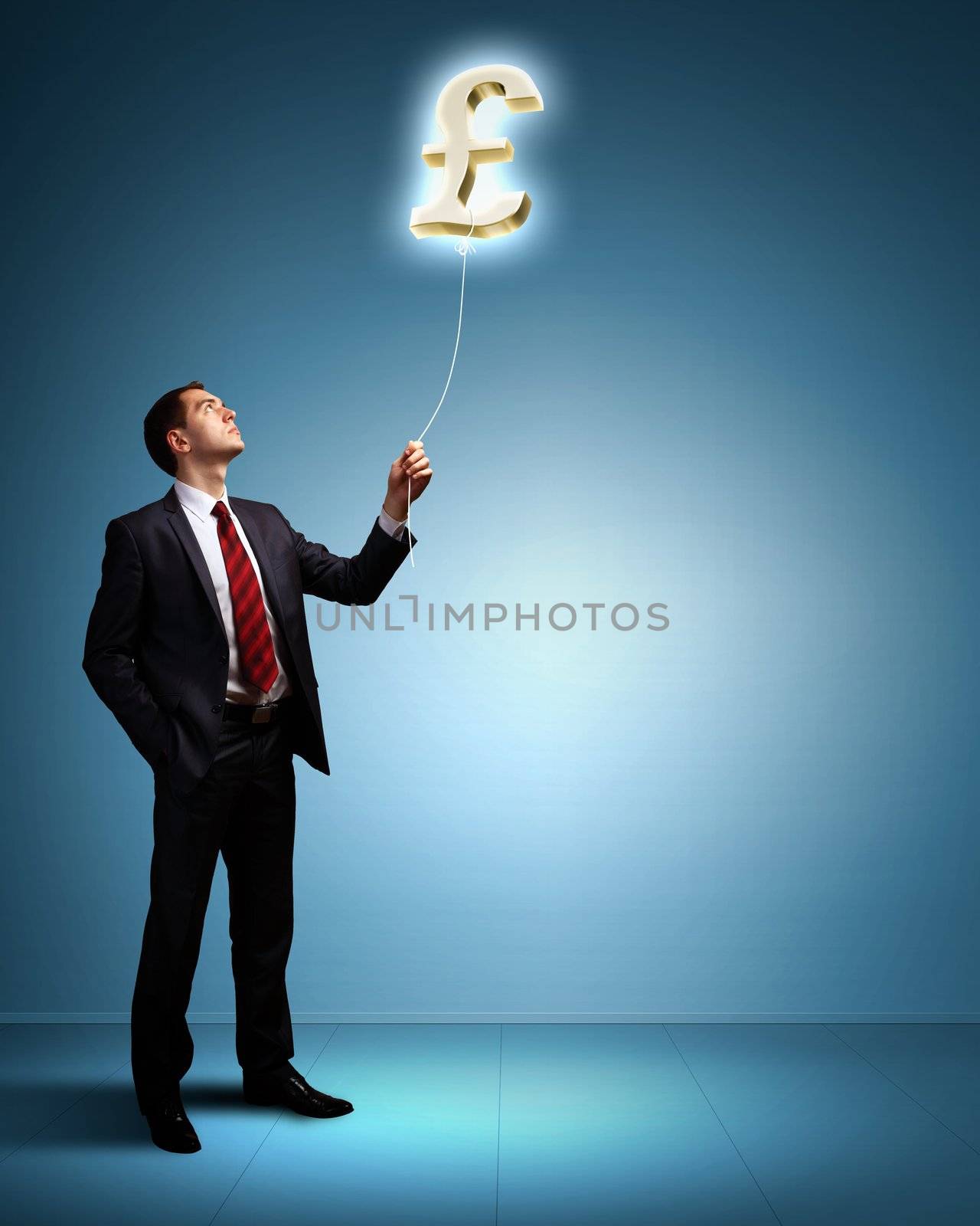 Light bulb and a business person as symbols of creativity in business