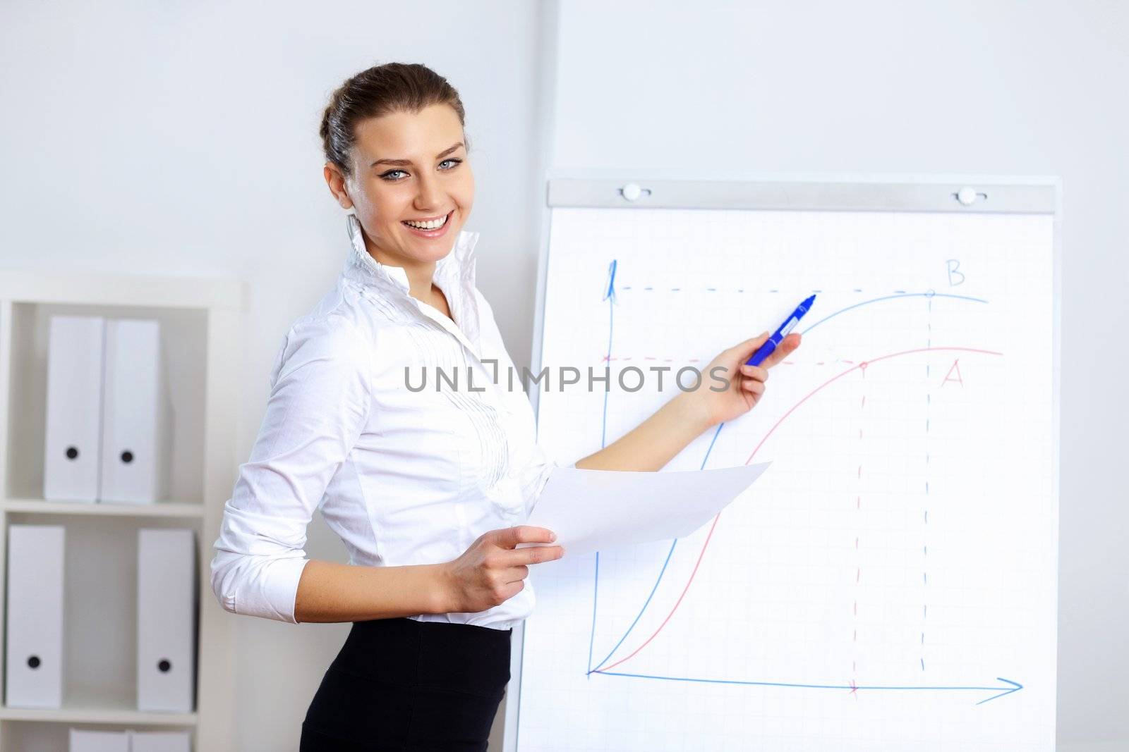 Portrait of young business woman in office