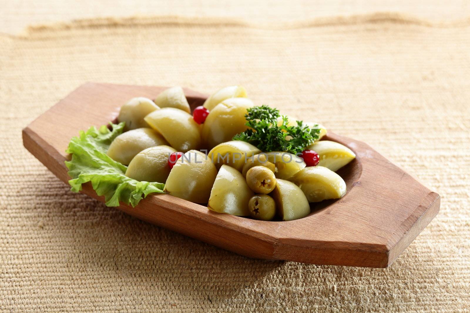 fresh and tasty salad on the table