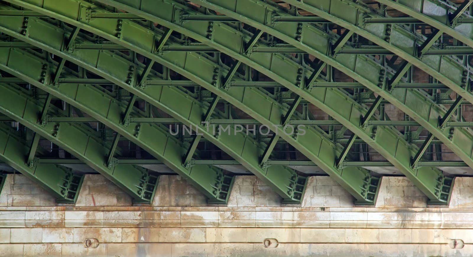 steel structure under a bridge in Paris  France